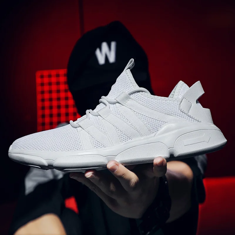 

Men Shoes Fashion Casual Shoes 39-48 Large Size Breathable Mesh Sneakers Men Light Trend Male White Flat Shoes Tenis Feminino