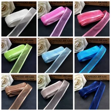 Ruban Organza en Satin, 5M, 25mm, pour décoration de mariage, ruban fait à la main, emballage cadeau, nœuds de cheveux, ruban de noël, bricolage
