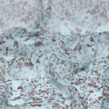 

2018 fashion digital painting Along the fiber natural silk fabric for summer dress telas por metros tissu au metre vestidos DIY