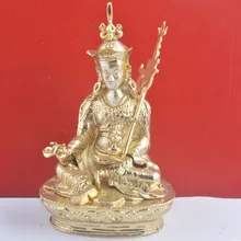 Фэн Шуй гуру римпош гуру Рождественский подарок год фэншуй Золотой Тибетский статуя подарки(м) V1104