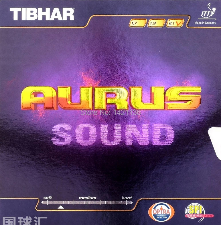 Tibhar Aurus Sound Table Tennis Rubber Black/Red 2.1mm - Backhand Recommendation | Спорт и развлечения