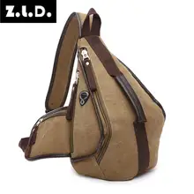 Z.l.d. Новая сумка на одно плечо с треугольным вырезом, однотонная холщовая сумка на молнии, стильная повседневная мужская сумка через плечо
