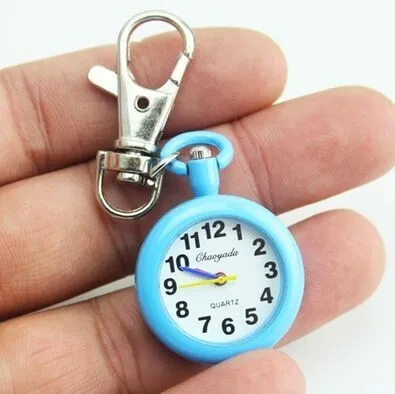 Популярные женские милые медсестры Брелок Брошь карманные часы бронзовые Кварцевые винтажные карманные часы движение брелок для часов - Цвет: Синий