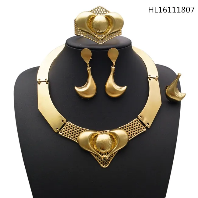 

YULAILI 2018 Indian Bridal Unique Design Gold Plating Alloy Ladies Costume Jewelry Sets