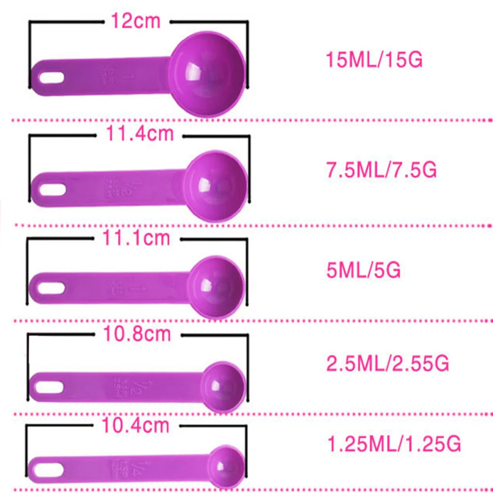

5pcs/set New Baking Cooking spoon Measuring coffee spoons tea spoons Kitchen Silicone Measuring Ladle with Scale Kitchen Tools
