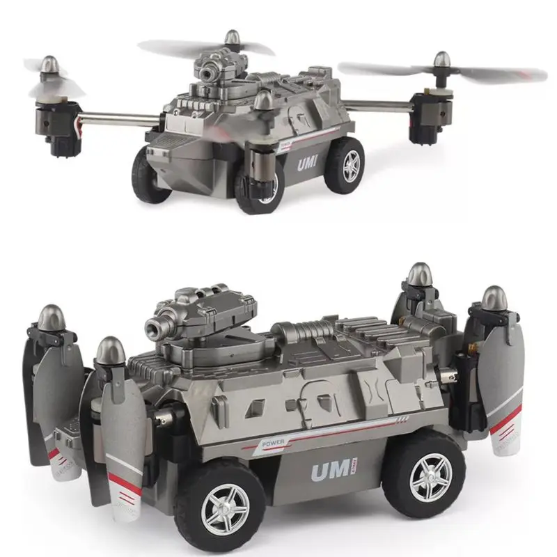 

FY330 WIFI FPV Military Helicopter Drone Tank Car Toys 2.4G 4CH 2 In 1 Air and Land Mode RC Quadcopter