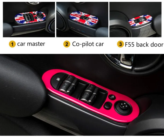 Наклейки на панель подъемника для Mini Cooper F55 F56 F57 14 + Стайлинг автомобиля
