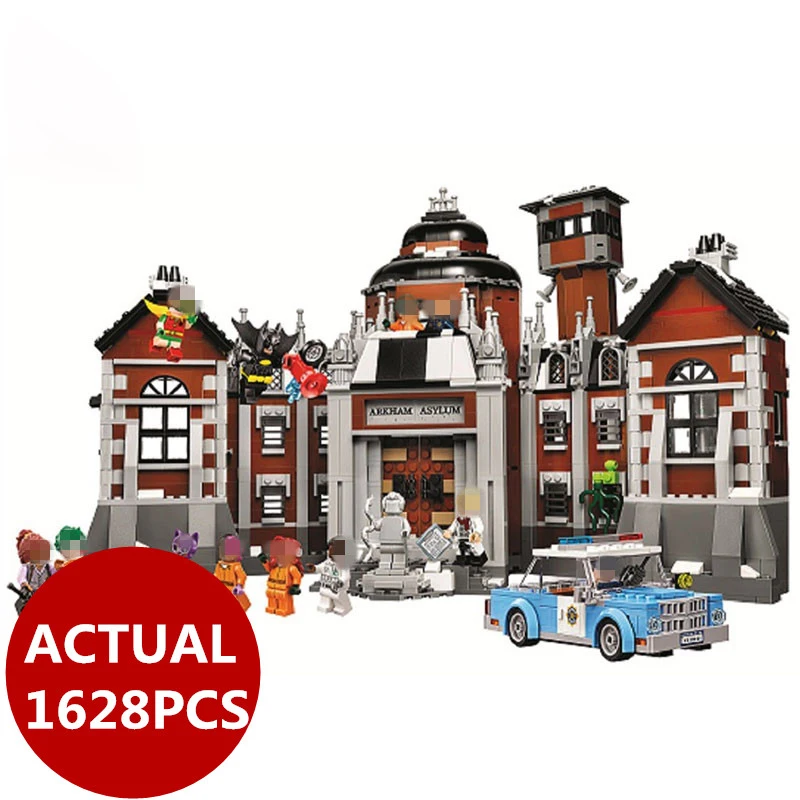

Lepin 07055 Genuine Batman Movie Series 1628Pcs Arkham Asylum Building Blocks Bricks Toys Model with 70912 Children gifts toy