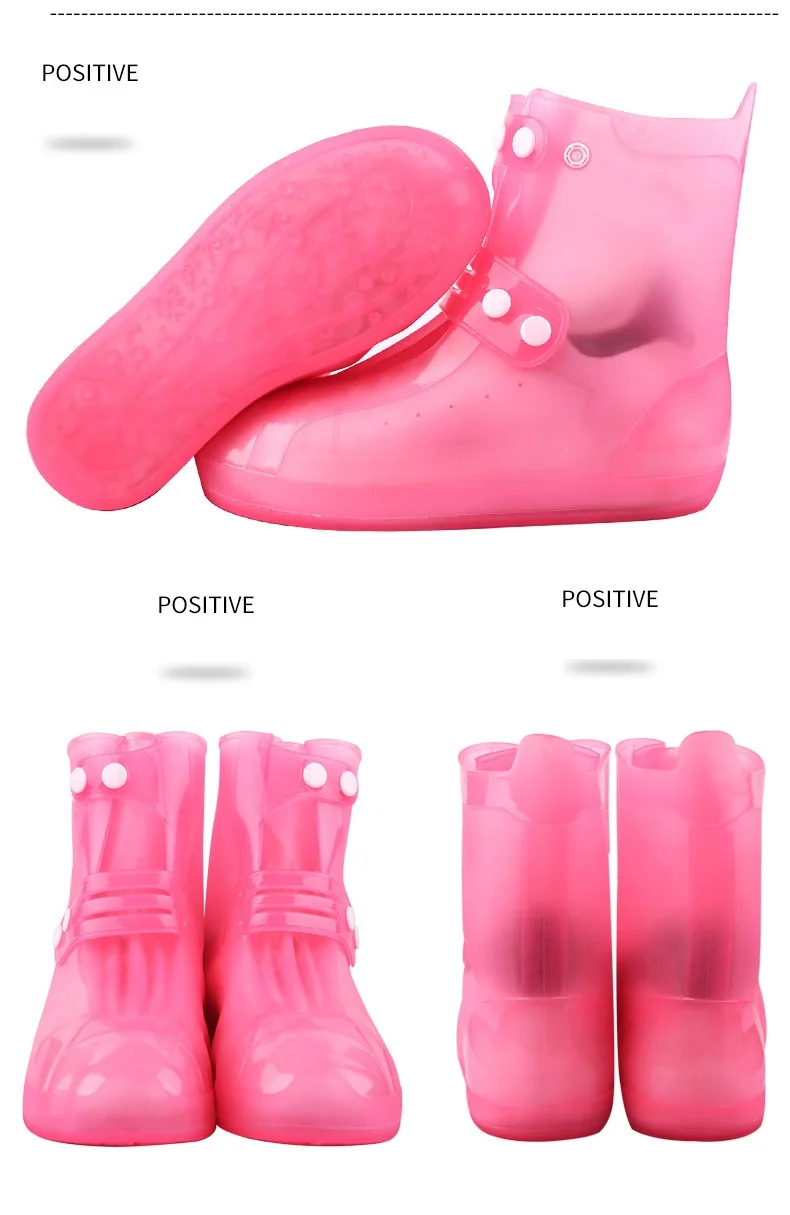 Aleafalling унисекс, ПВХ цельная форма водонепроницаемое многоразовое покрытие на обувь от дождя непромокаемые ботинки противоскользящая одежда Уличная обувь Чехлы SC33 - Цвет: Розовый