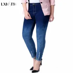 Повседневное женские узкие джинсы 2019 плюс размер рваные джинсы для Для женщин тонкий Высокая Талия градиентные женские джинсовые брюки с