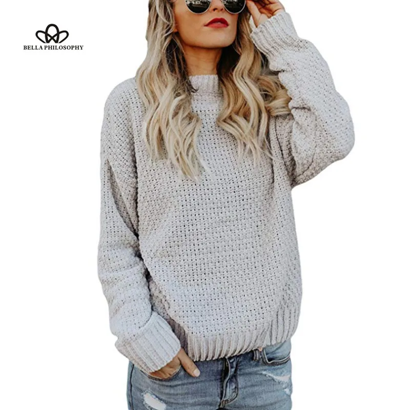 Wonder  2018 new Autumn Winter Solid Women Sweater Pullovers Sweater Female Jumpers Long Sleeve Femme Casual Knitted tops