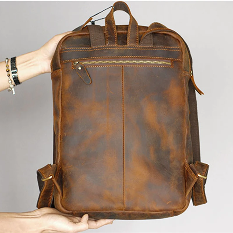 Мужской винтажный рюкзак из натуральной воловьей кожи для ноутбука|vintage book bags|bag