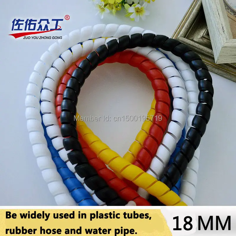 

2meter/lot free shipping Flame retardant spiral bands diameter 18mm Cable casing Cable Sleeves Winding pipe
