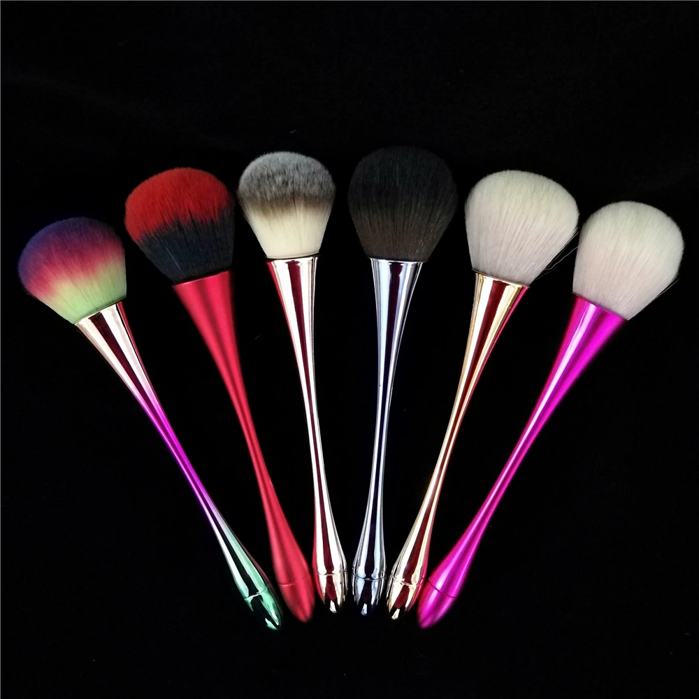 

Large Soft Blusher Brush Electroplated Plastic Handle Loose Powder Blush Makeup Brushes Concealer Cosmetic Tool drop shipping