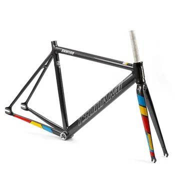 

TSUNAMI Aluminum Fixed Gear Frame Fork Road Track 700c 50cm 52cm 54cm 56cm Fixie frame Track High Quality Bicycle Parts Frameset