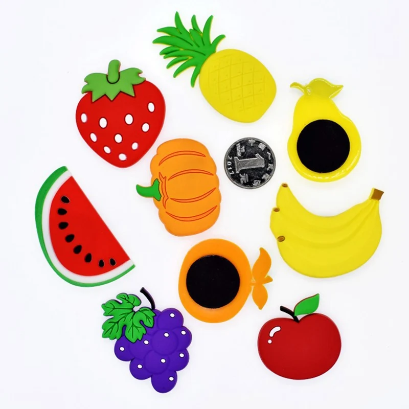 

1 Pcs Cartoon Kids Kawaii Fruits Banana Strawberry Watermelon Apple Grape Pear Fridge Magnets Souvenir Magnetic Sticker