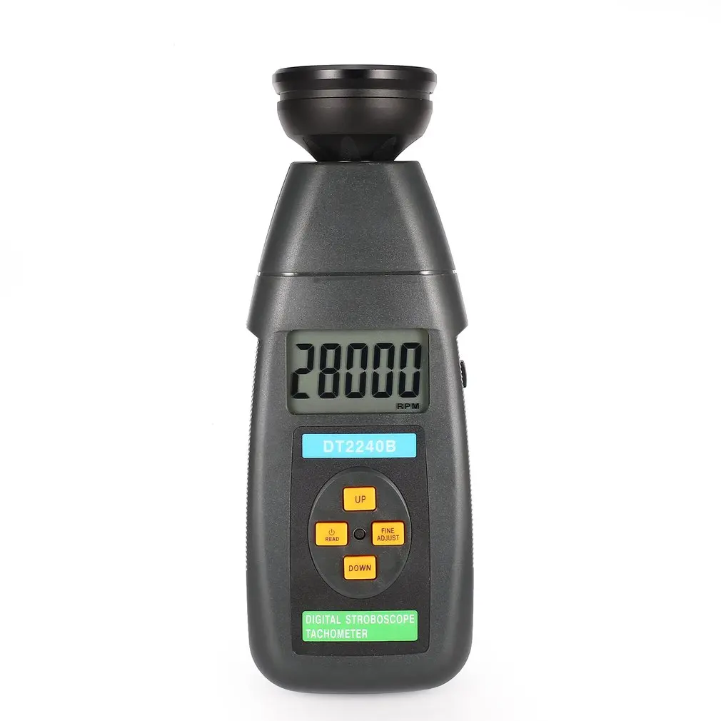 

DT2239B Digital LCD Non-Contact Flash Stroboscope Tachometer Photoelectric Revolution Meter Speedometer Tester 60~19999RPM