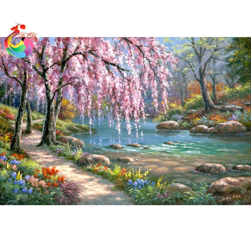 

diy diamond embroidery Landscapes sequins embroidery pattern Embroidery resin diamond embroidery Diamond Mosaic Round icon