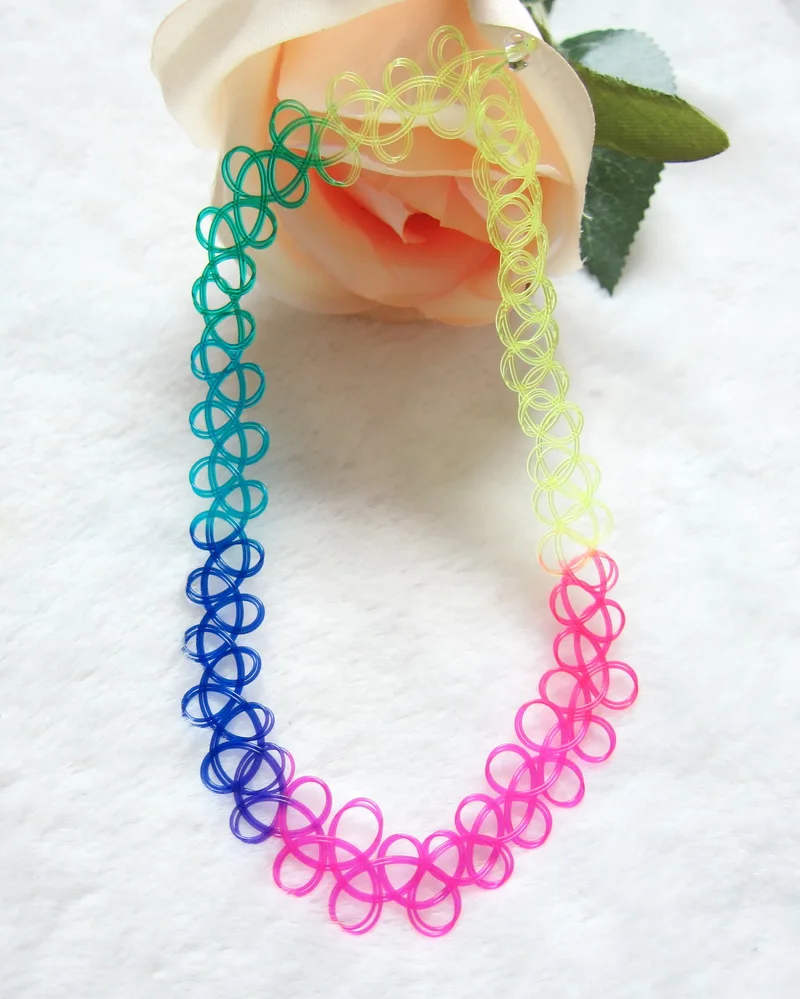 Новые сильные цвета радуги высокого класса ручная плетеная Татуировка колье ожерелье для трендовых дам