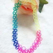 Новые сильные цвета радуги высокого класса ручная плетеная Татуировка колье ожерелье для трендовых дам
