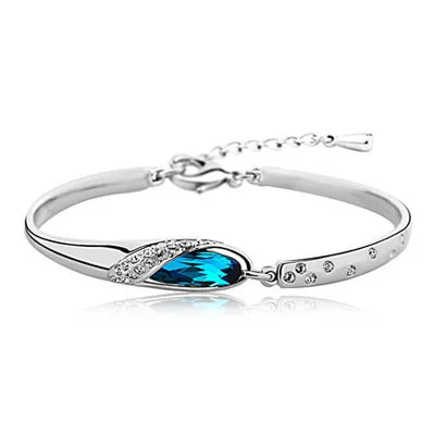 

925 silver bracelet wholesale Korean Fashion Glass Shoes Crystal bracelet Hot Fashion 925 Sterling Silver Bracelets & Bangles