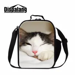 Dispalang изолированные обед мешок с принтом кота школьная Термальность обед контейнер малый Коробки для обедов сумка-холодильник для Обувь