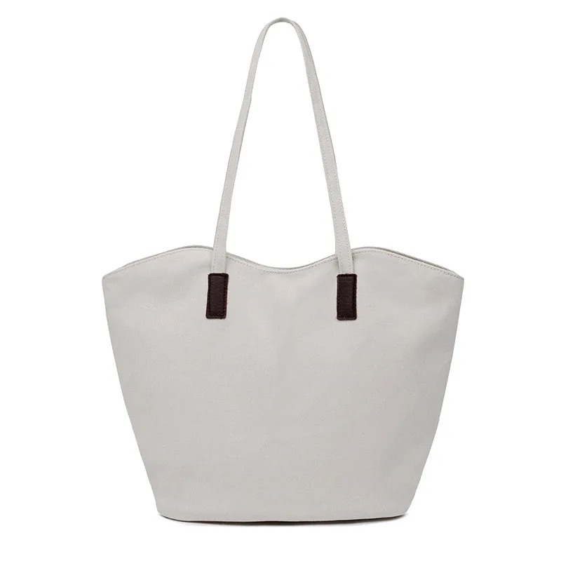 

New Arrival Women's Casual Shoulder Bags Canvas Satchels Shopping Girl Big Capacity Top Handle Tote Bags Solid Zipper Handbags