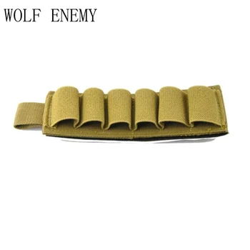 

New Portable Tactical 6 Round Shotgun Buttstock Shell Bullet Holder Adhesive Strip Nylon Pouch Ammo Airsoft Hunting