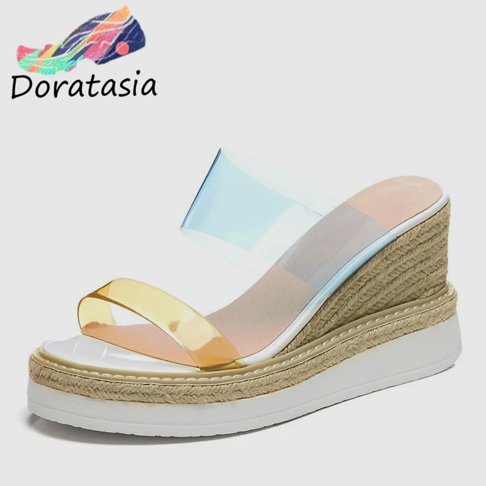 

DORATASIA Brand Design INS Hot Ladies Wedges High Heels Platform Women Shoes Woman Casual Outside Summer Slippers 2019