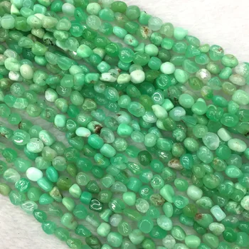 

Natural Genuine Grass Green Chrysoprase Australia Jade Nugget Free Form Fillet Irregular Pebble Beads Fit Jewelry 15" 05478