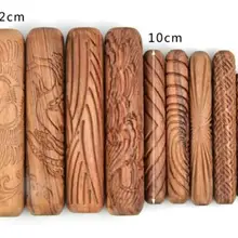 6 шт./компл. керамика пластик инструмент для скульптурирования Глина Резьба Инструменты дерево грязь Роллинг Стик тиснение узор Роллинг Стик принт в виде грязи