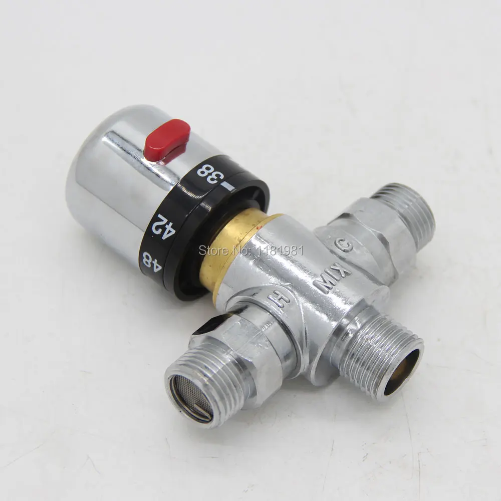 Newest Retail Brass Thermostatic Mixing Valve, Pipe Thermostat Valve, Control the Mixing Water Temperature TH-1