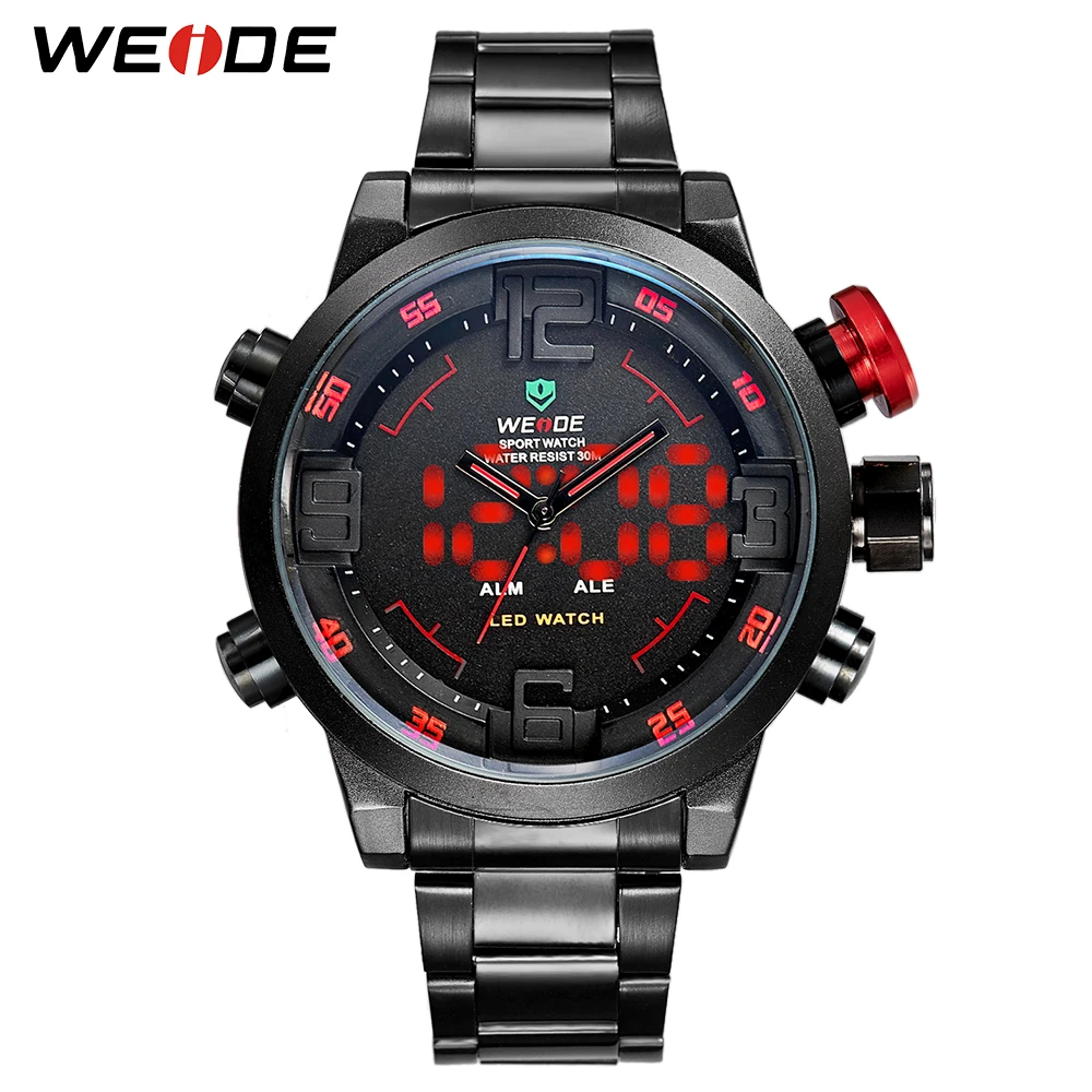 WEIDE Hot Sale Outdoor Men Sports Watch Military Army Quartz Analog Digital LED Wristwatch For Men Relogio Masculino Gift 