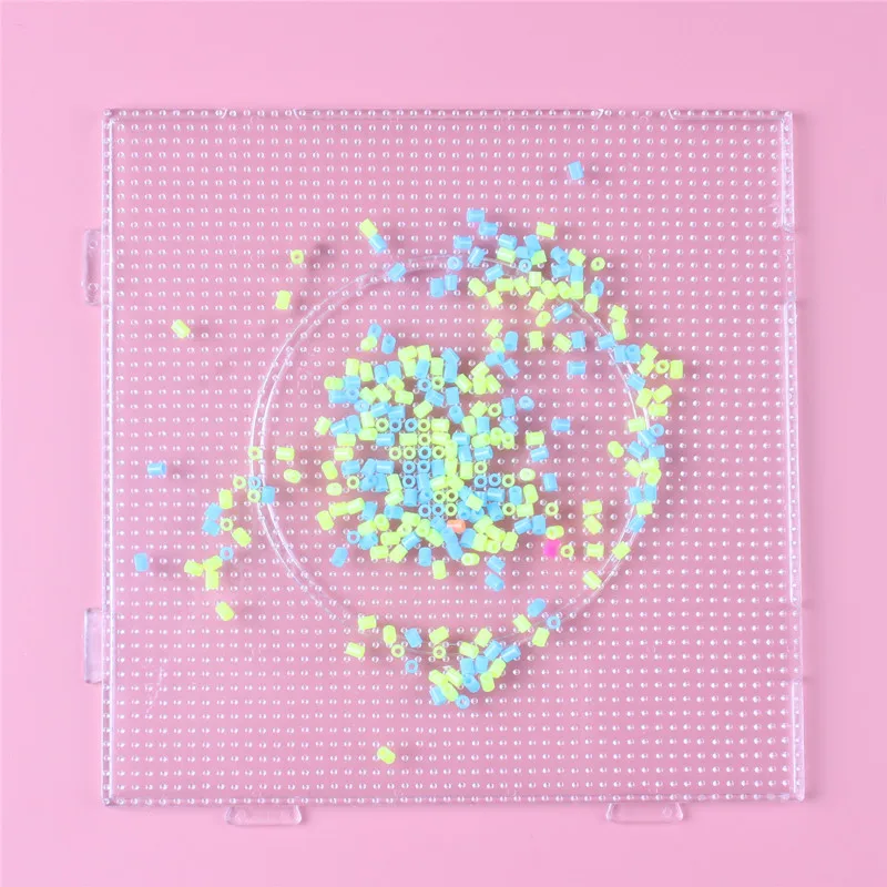 Yant Jouet 50pcs 5mm Hama Beads Pegboard Transparent Template Board  Circular Square tool DIY Figure Material