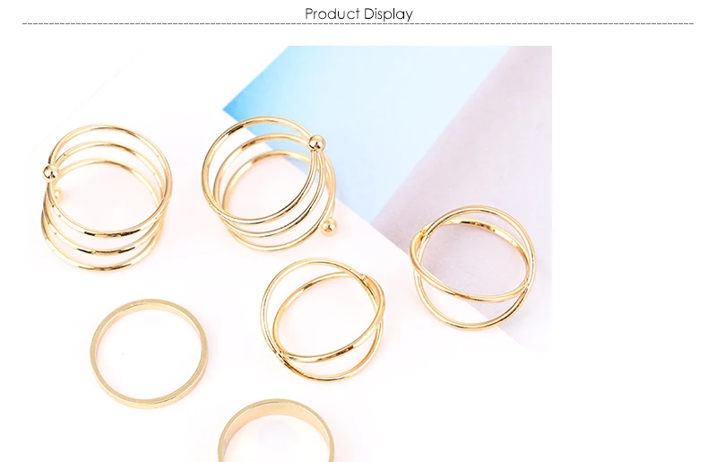 AYAYOO Retro Wedding Rings Set Mixed Hasma Hand Knuckle Midi Female Rings Atique Gold Color Anillos Mujer Jewelry Gift  (1)