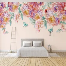 Пользовательские фото обои 3D цветы пасторальные обои Гостиная ТВ диван Дворец бракосочетаний фон художественная настенная ткань Papel де Parede 3D