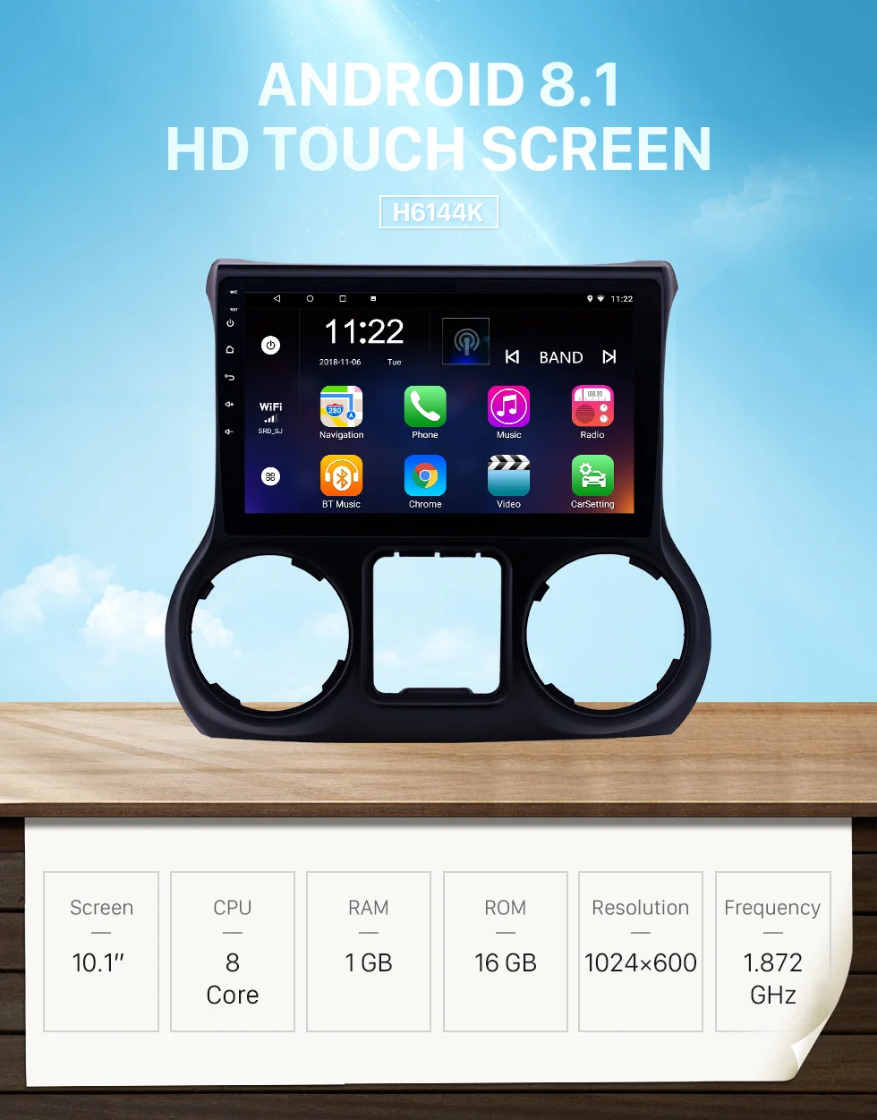 Excellent Seicane Android 8.1 10.1 Inch 2.5D IPS Screen Radio For 2011 2012- 2016 2017 JEEP Wrangler Car GPS Navigation Head Unit Player 0