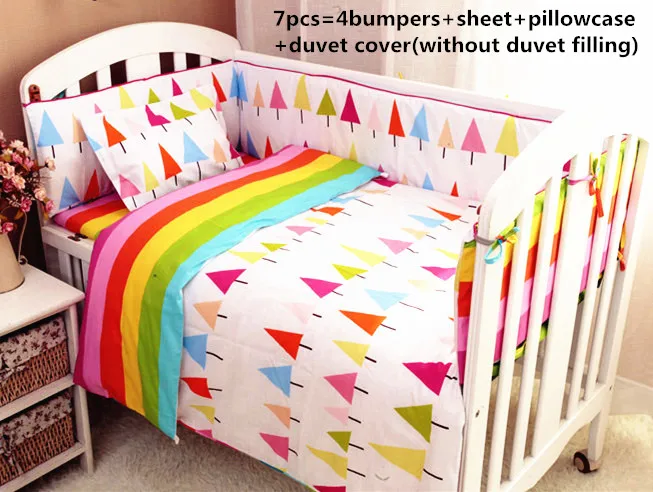 

Promotion! 6/7PCS crib bumper set Cot Crib Bedding Set for girls boys cuna baby bed ,duvet cover ,120*60/120*70cm