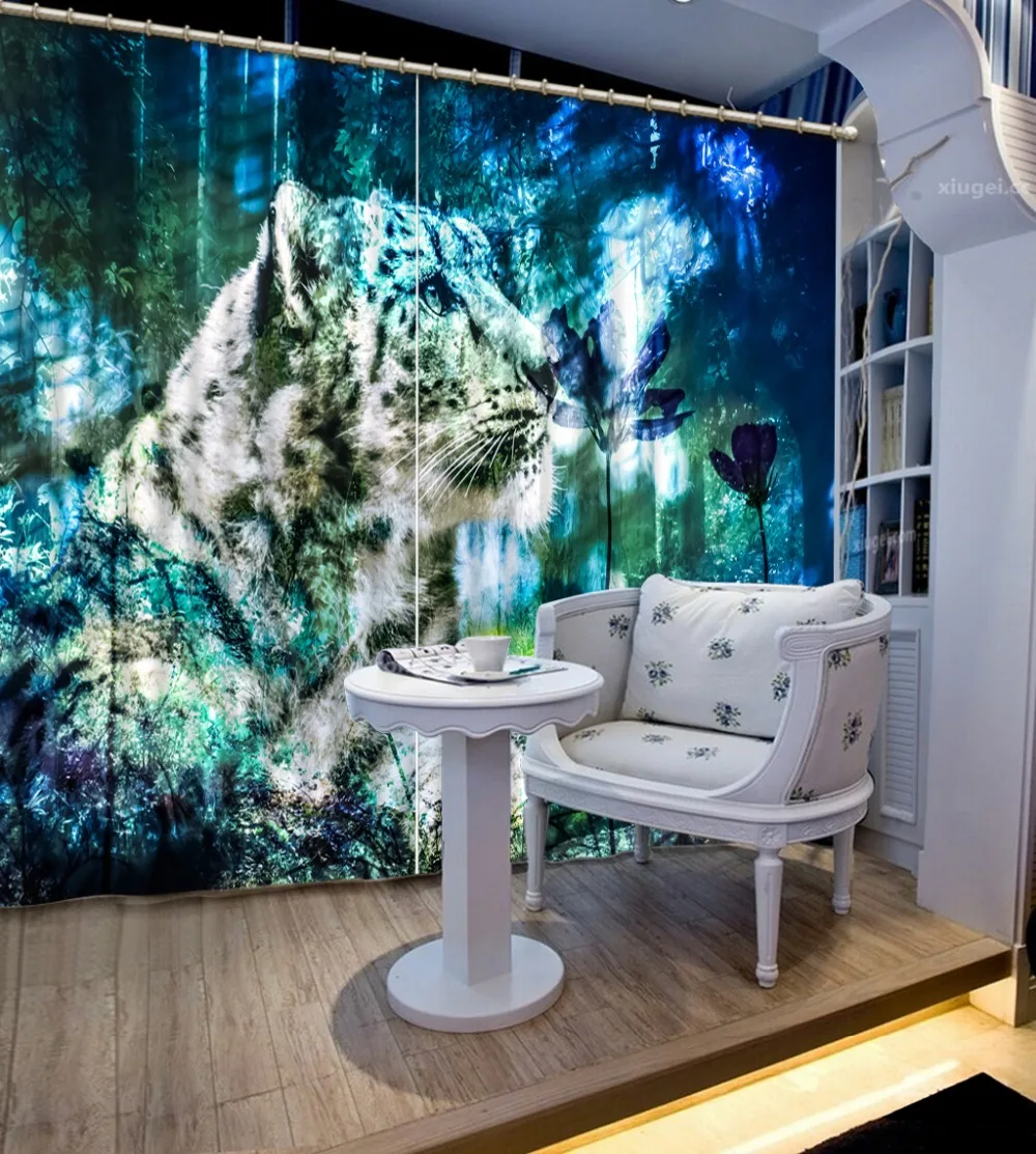 3D Blackout Curtain The Animal Printing Curtains For Living Room Bedroom Kids Children Tiger Drapes | Дом и сад