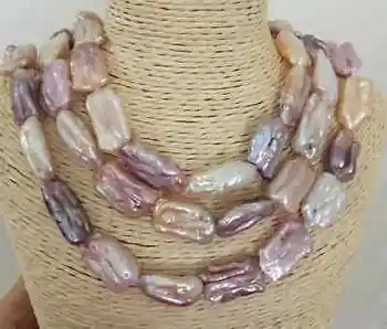 

new beautiful single 14-17mm huge south sea baroque multicolor pearl necklace 36inch earring set
