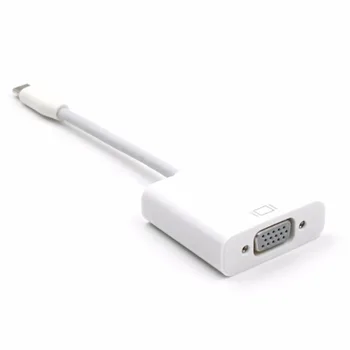 

Type C to Female VGA Adapter Cable USB-C to VGA Adapter White USB 3.1 Converter for Macbook12 Inch for Monitor Projector TV