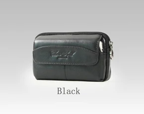 Cheer Soul, стиль, натуральная кожа, мужская сумка, маленькие карманы, высокое качество, модная, вместительная, с ремнем, сумка для мобильного телефона - Цвет: Black