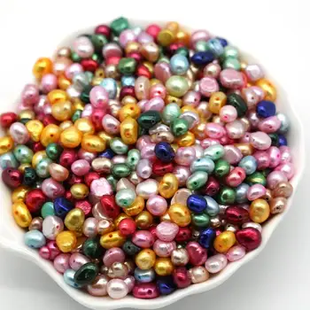 

500Pcs mix colors loose pearls Potato pearls hole drilled pearls for DIY jewelry 8MM hole Free Shipping PB88