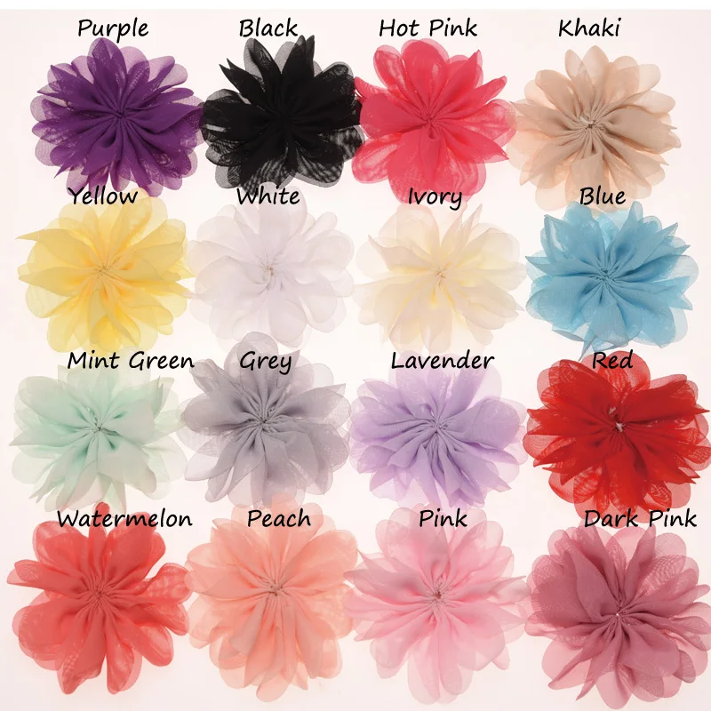 16 шт. пышный Цветок Шифоновый для волос Бутик аксессуаров аксессуары праздничные