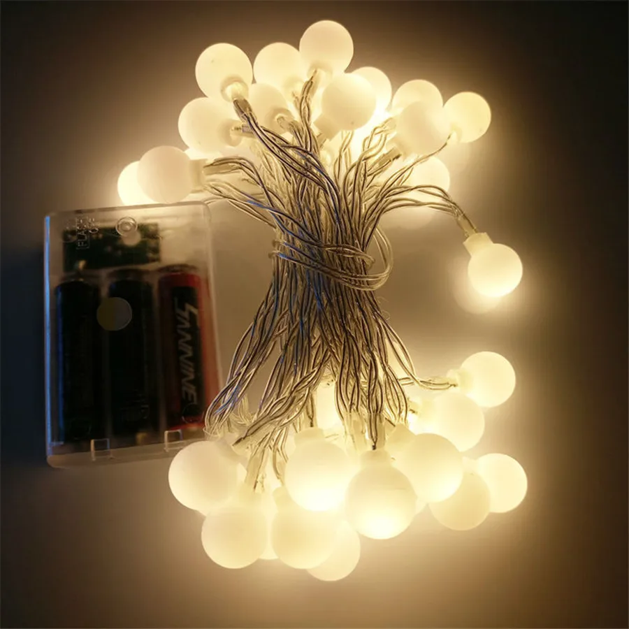 BEIAIDI 2M 5M 10M LED String Fairy Lights with Cherry Balls LED Globe Waterproof Starry Light for Garden Christmas Wedding Party BEIAIDI 2M 5M 10M LED String Fairy Lights with Cherry Balls LED Globe Waterproof Starry Light for Garden Christmas Wedding Party