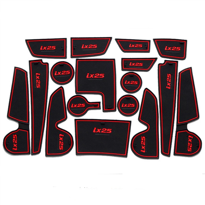 Automotive interior decoration part for Hyundai Creta IX25 non slip mat Interior door groove pad cup