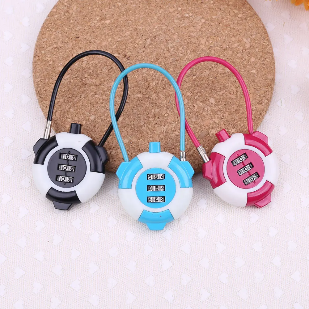 Poesechr Cute Cartoon combination lock Alloy Luggage Locks fechadura 3