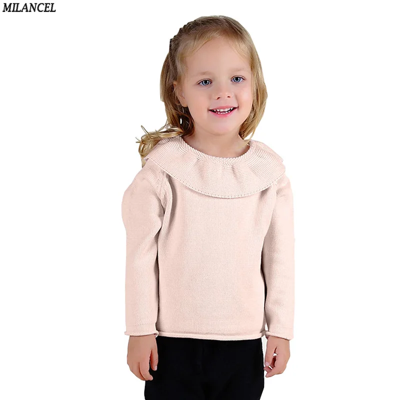 Buy Milancel Autumn Baby Girls Sweater Solid Knitwear