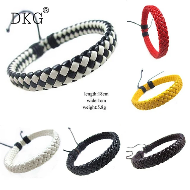 

Mens Leather Bracelets New Jewelry Charm Boyfriend Girlfriend Punk Black/Brown/Blue/Lake Blue Braided Leather Bracelet