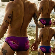 Плавательные мужские трусы с цветочным принтом дышащие эластичные хлопковые пляжные шорты одежда для плавания купальные костюмы купальники Мужской купальный костюм